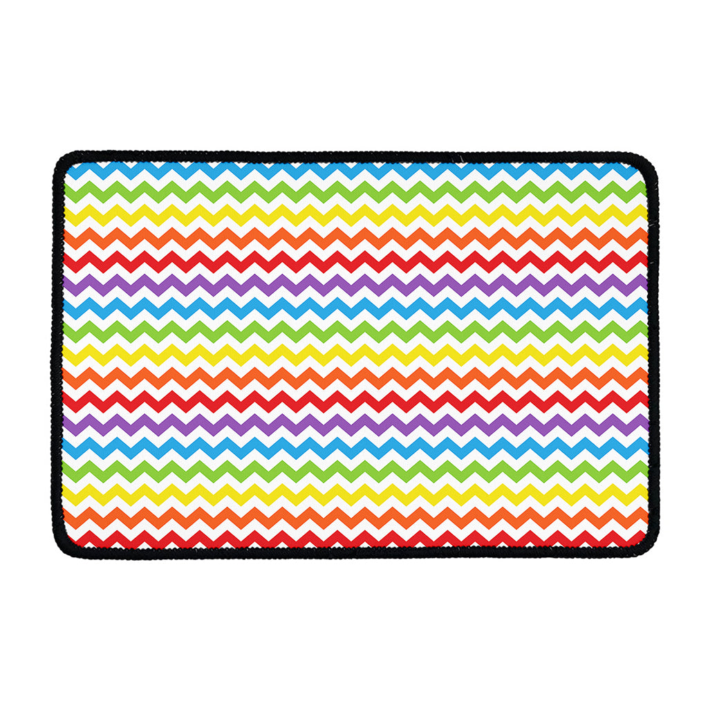 Rainbow Chevron Pattern Print Kitchen Mat