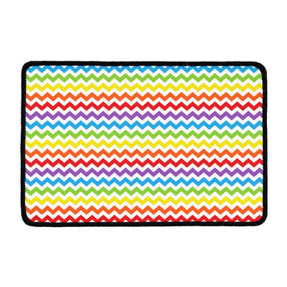 Rainbow Chevron Pattern Print Kitchen Mat