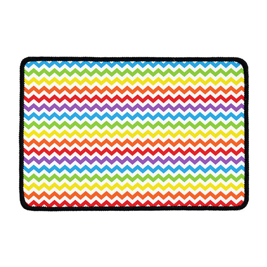 Rainbow Chevron Pattern Print Kitchen Mat