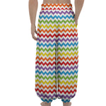Rainbow Chevron Pattern Print Lantern Pants