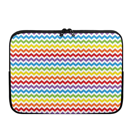 Rainbow Chevron Pattern Print Laptop Sleeve