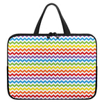 Rainbow Chevron Pattern Print Laptop Sleeve With Handle