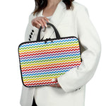 Rainbow Chevron Pattern Print Laptop Sleeve With Handle