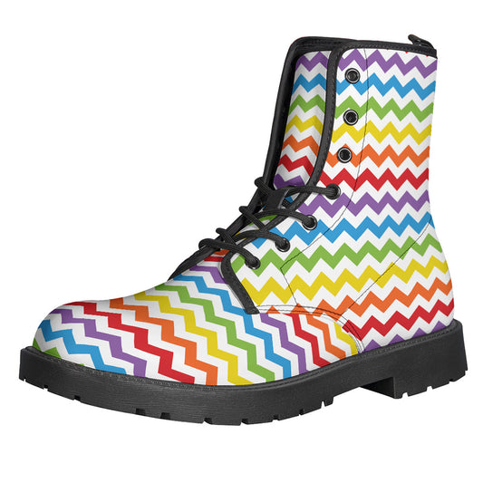 Rainbow Chevron Pattern Print Backpack