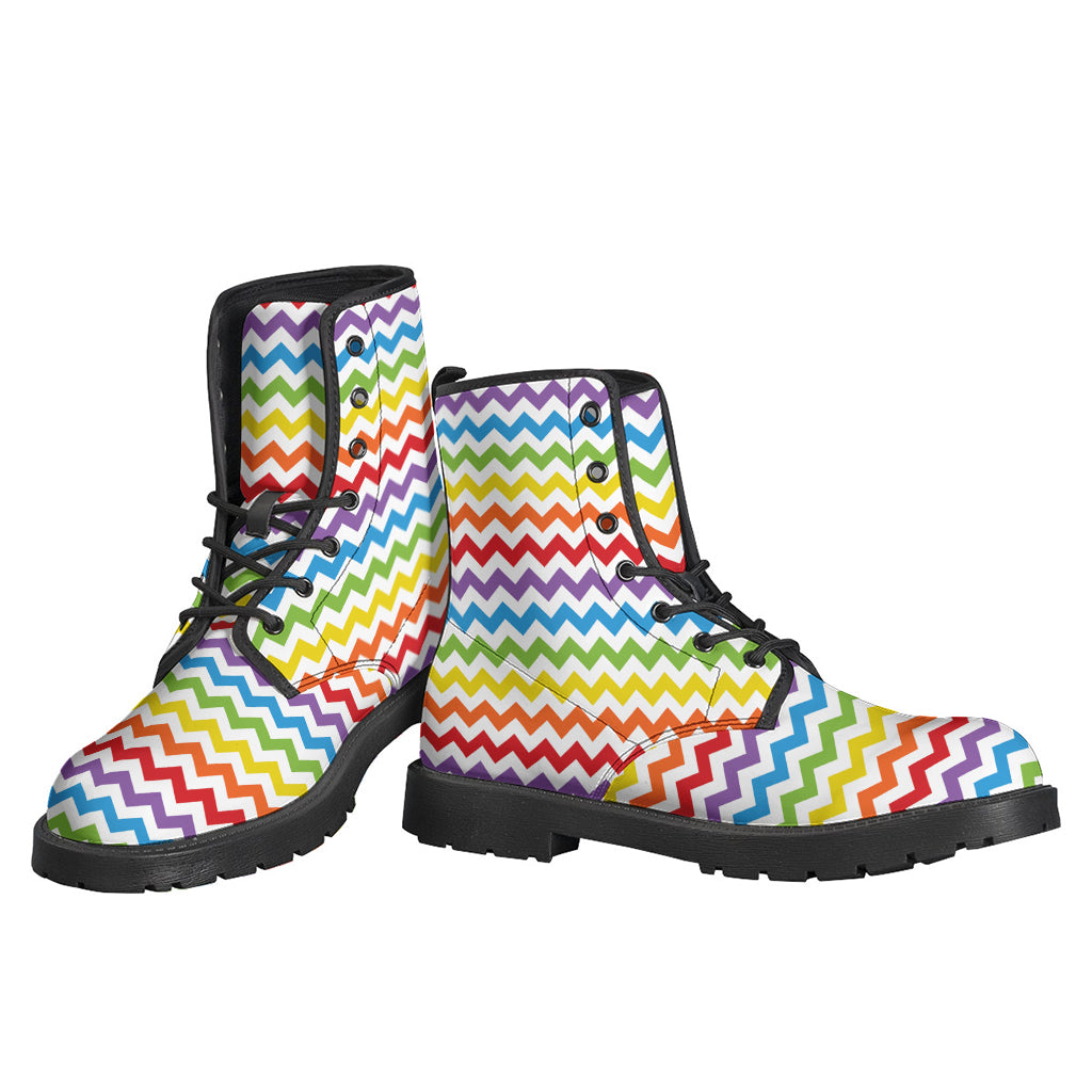 Rainbow Chevron Pattern Print Backpack