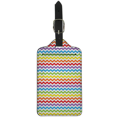 Rainbow Chevron Pattern Print Luggage Tag