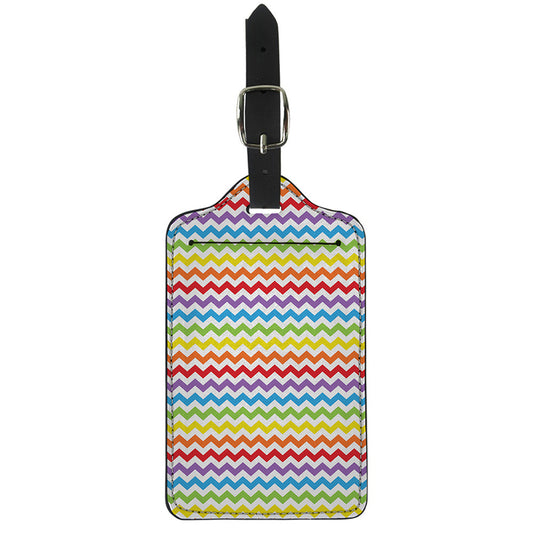 Rainbow Chevron Pattern Print Luggage Tag