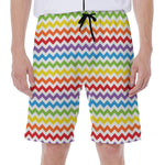 Rainbow Chevron Pattern Print Men's Beach Shorts