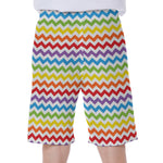 Rainbow Chevron Pattern Print Men's Beach Shorts