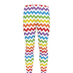 Rainbow Chevron Pattern Print Men's leggings