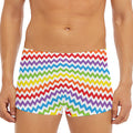 Rainbow Chevron Pattern Print Men's Short Boxer Briefs