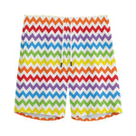 Rainbow Chevron Pattern Print Men's Sports Shorts