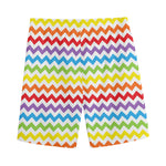 Rainbow Chevron Pattern Print Men's Sports Shorts
