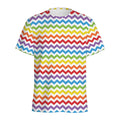 Rainbow Chevron Pattern Print Men's Athletic T-Shirt
