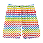Rainbow Chevron Pattern Print Men's Swim Trunks