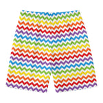 Rainbow Chevron Pattern Print Men's Swim Trunks