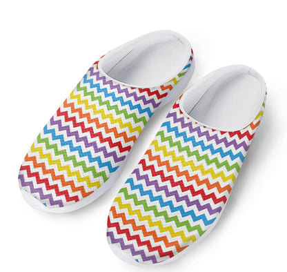 Rainbow Chevron Pattern Print Mesh Casual Shoes