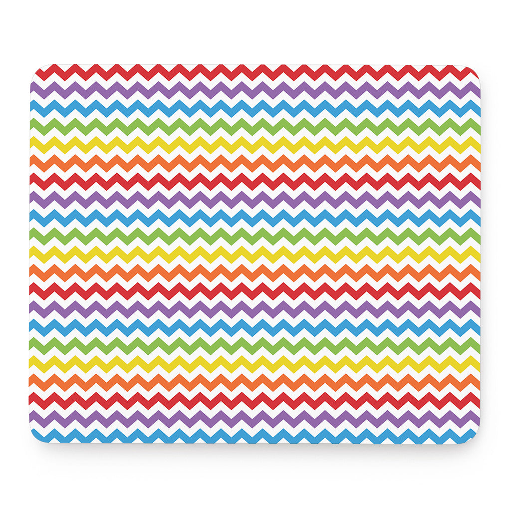 Rainbow Chevron Pattern Print Mouse Pad