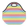 Rainbow Chevron Pattern Print Neoprene Lunch Bag