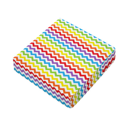 Rainbow Chevron Pattern Print Outdoor Seat Cushion Cover