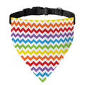 Rainbow Chevron Pattern Print Over The Collar Dog Bandana