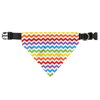 Rainbow Chevron Pattern Print Over The Collar Dog Bandana