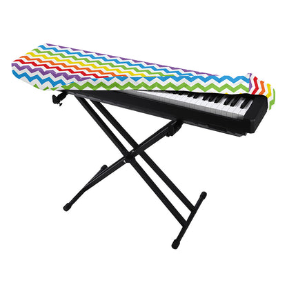 Rainbow Chevron Pattern Print Piano Keyboard Cover