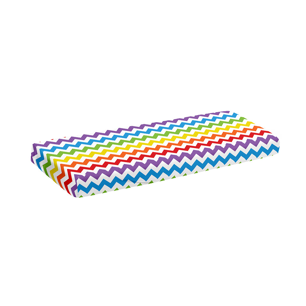 Rainbow Chevron Pattern Print Piano Keyboard Cover