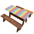 Rainbow Chevron Pattern Print Picnic Table Cover