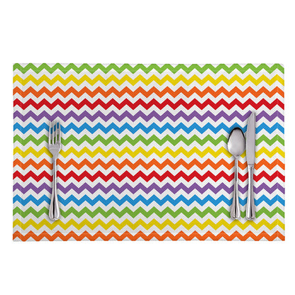Rainbow Chevron Pattern Print Placemat