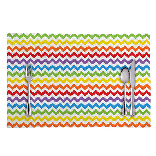 Rainbow Chevron Pattern Print Placemat