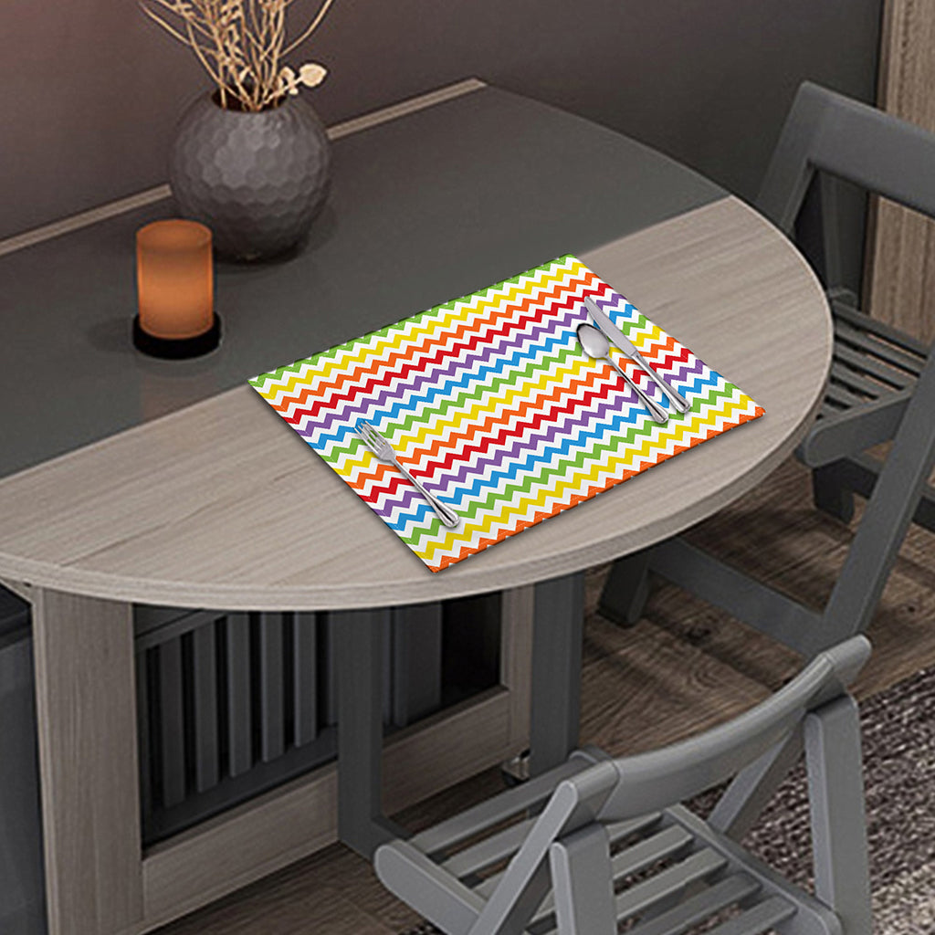 Rainbow Chevron Pattern Print Placemat