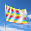 Rainbow Chevron Pattern Print Polyester Flag