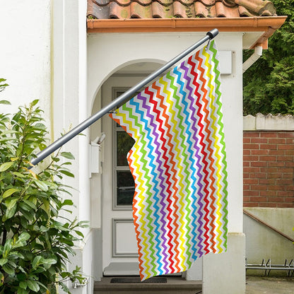 Rainbow Chevron Pattern Print Polyester Flag