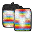 Rainbow Chevron Pattern Print Pot Holders With Pocket