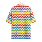 Rainbow Chevron Pattern Print Rayon Hawaiian Shirt