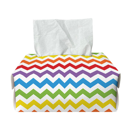 Rainbow Chevron Pattern Print Rectangle Tissue Box Cover