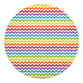 Rainbow Chevron Pattern Print Round Blanket