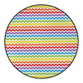 Rainbow Chevron Pattern Print Round Floor Mat