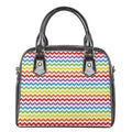 Rainbow Chevron Pattern Print Shoulder Handbag