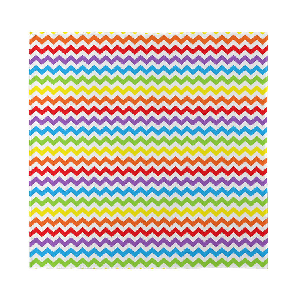 Rainbow Chevron Pattern Print Silk Bandana