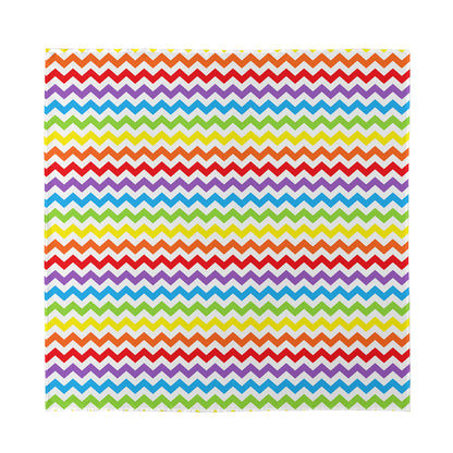 Rainbow Chevron Pattern Print Silk Bandana