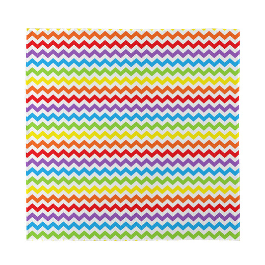 Rainbow Chevron Pattern Print Silk Bandana