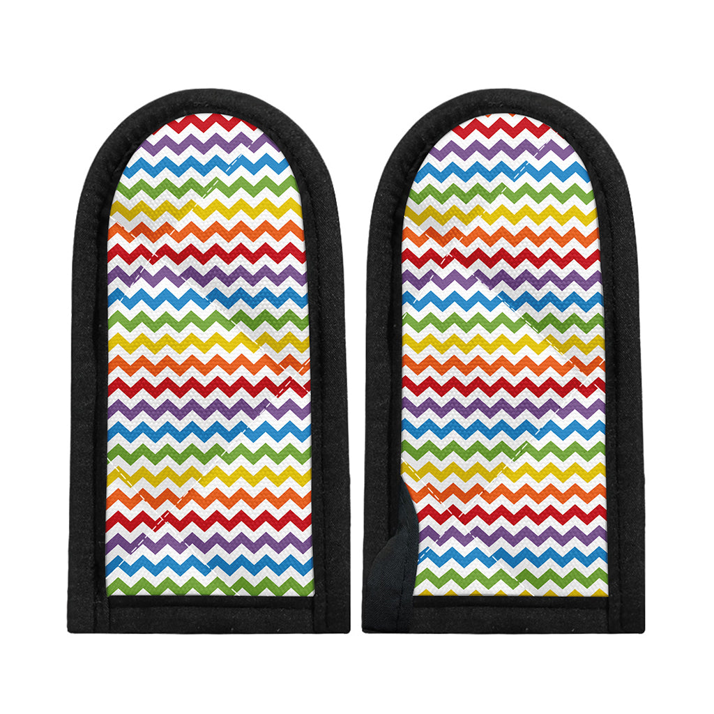 Rainbow Chevron Pattern Print Skillet Handle Cover