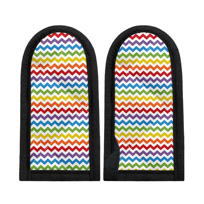Rainbow Chevron Pattern Print Skillet Handle Cover