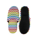 Rainbow Chevron Pattern Print Slippers