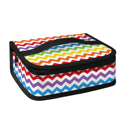Rainbow Chevron Pattern Print Small Lunch Bag
