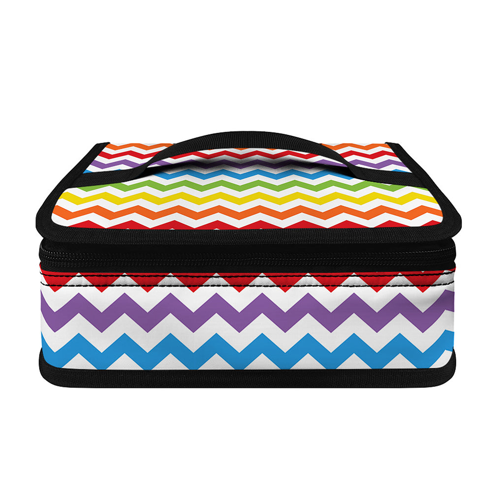 Rainbow Chevron Pattern Print Small Lunch Bag