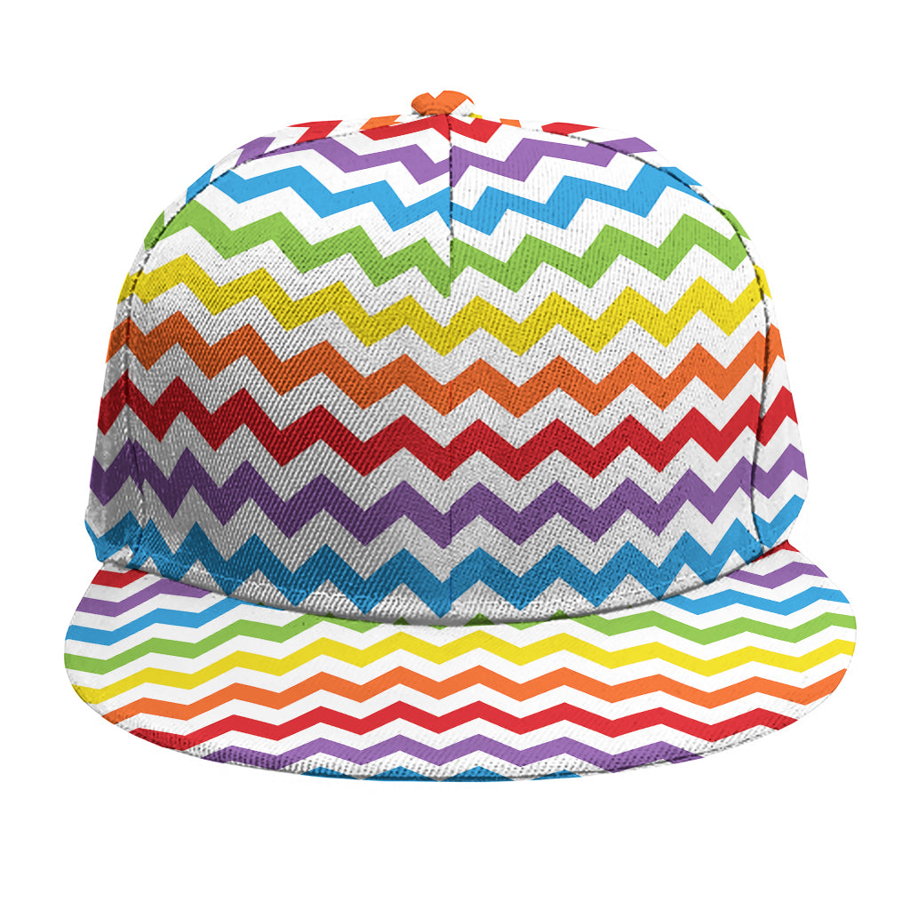 Rainbow Chevron Pattern Print Snapback Cap