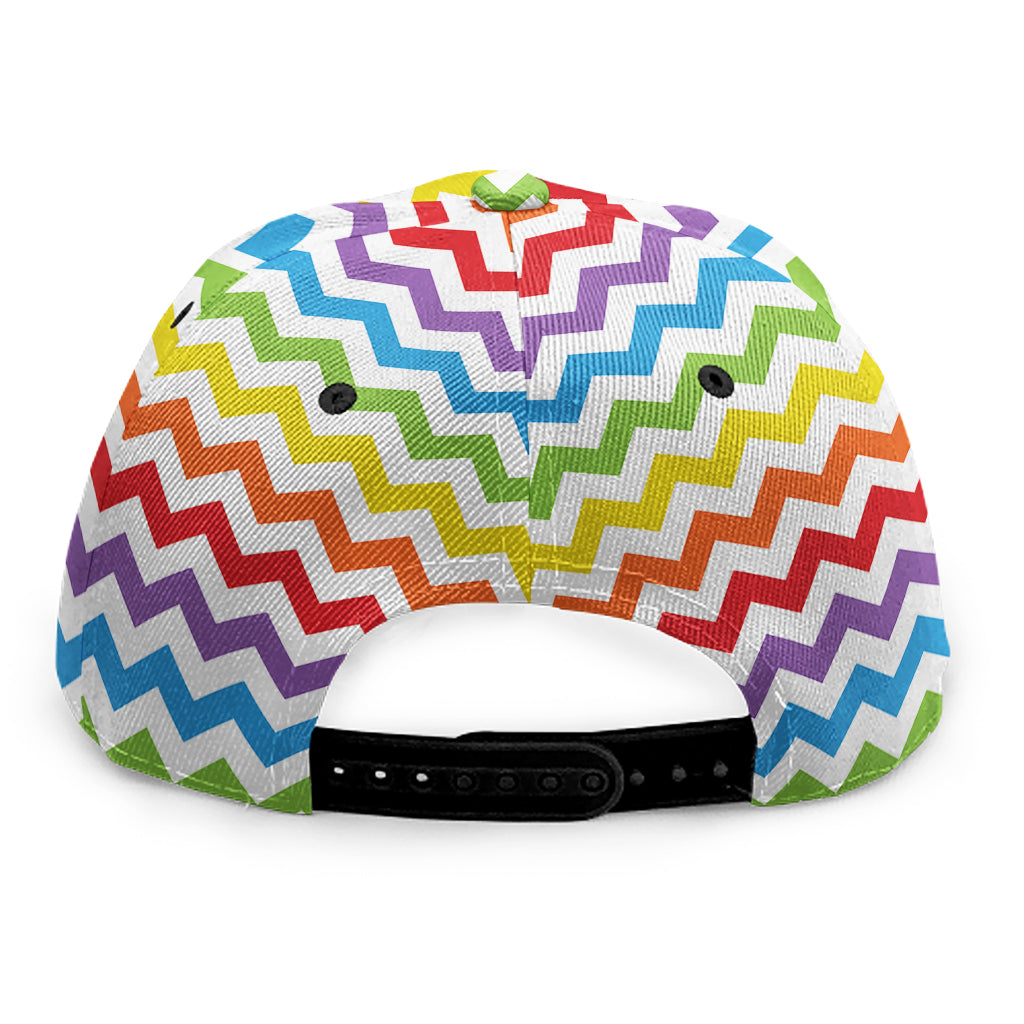 Rainbow Chevron Pattern Print Snapback Cap